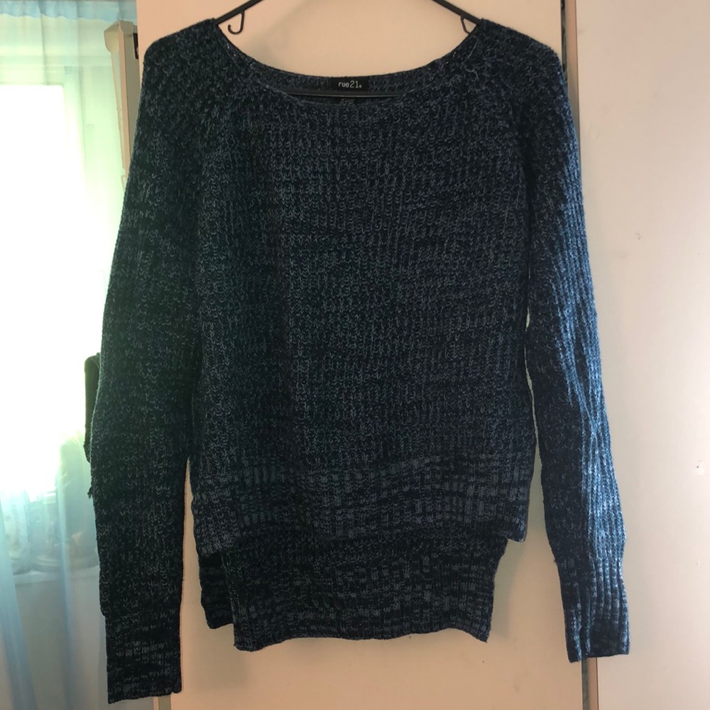 A blue crop sweater, navy blue, size medium
